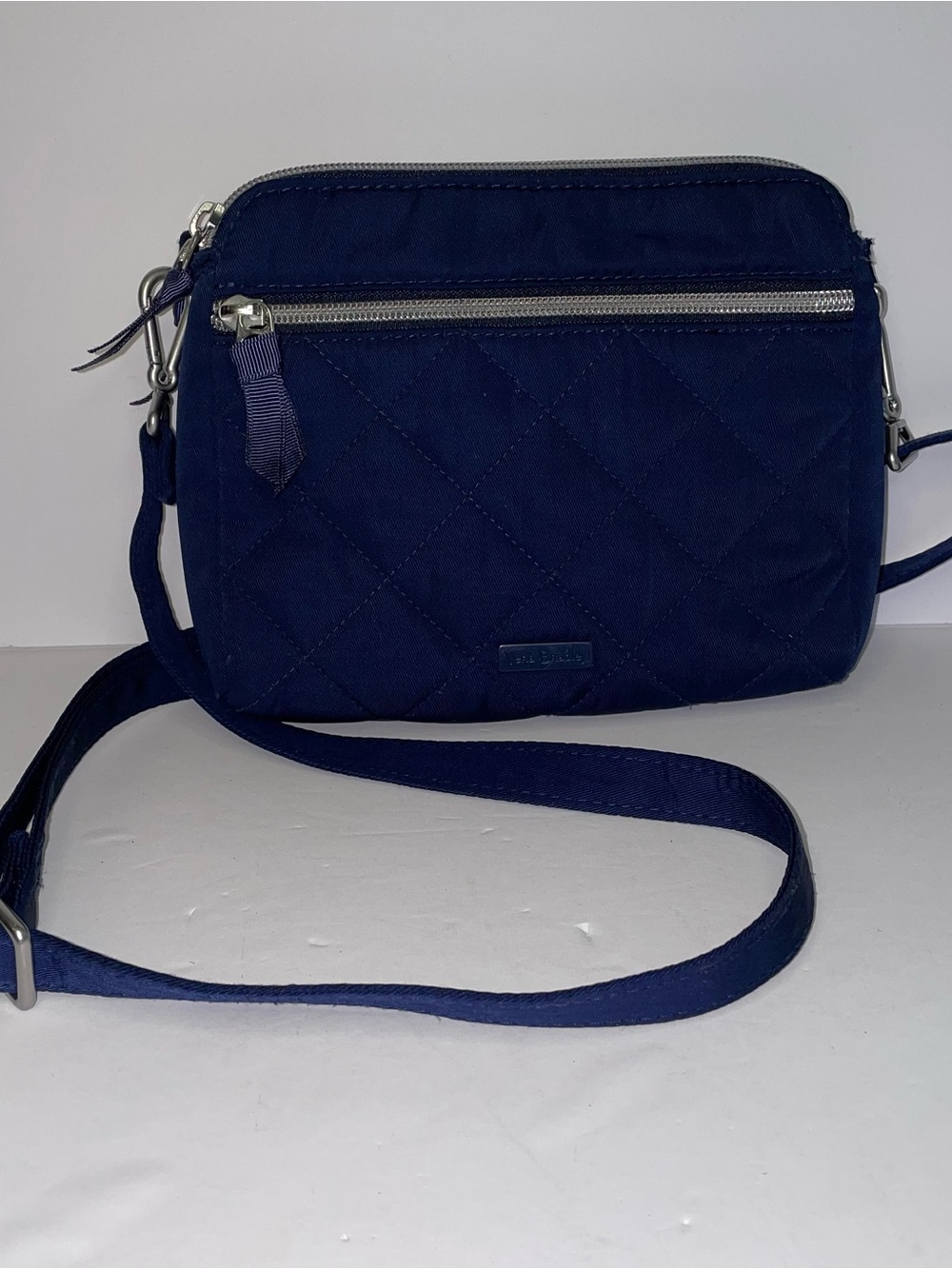 Vera Bradley Triple Compartment Crossbody Navy Nylon Purse